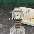 Cartier Santos 40mm – Full Acciaio, Fondo Bianco